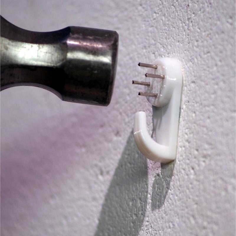 HILLMAN Plastic Coated White Hardwall Hanging Hooks 15 lb 5 pk