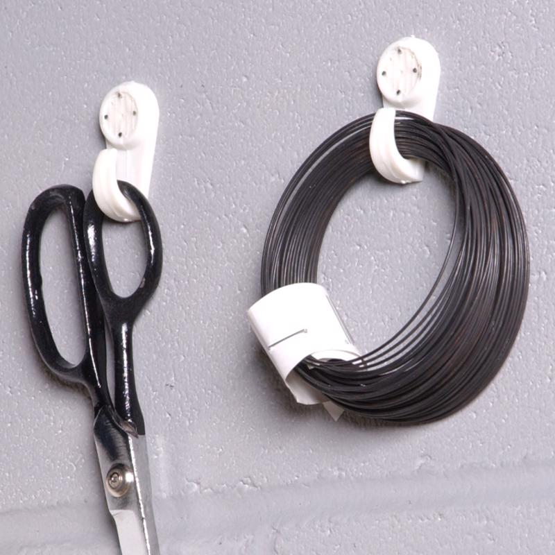 HILLMAN Plastic Coated White Hardwall Hanging Hooks 15 lb 5 pk