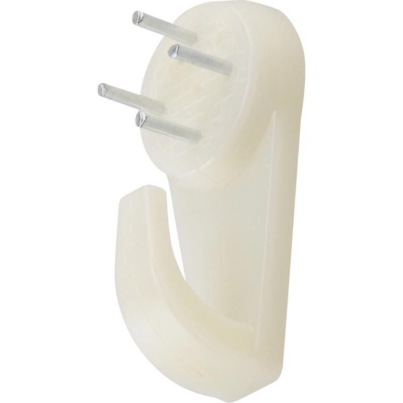 Hillman Plastic Coated White Hardwall Picture Hook 25 lb 3 pk