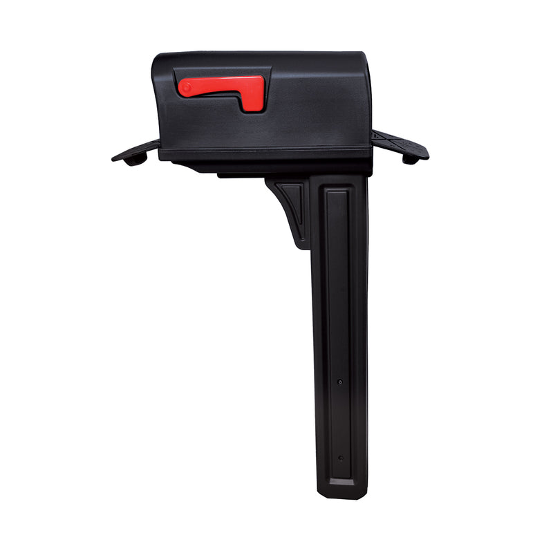 Architectural Mailboxes Classic Plastic Post Mount Black Double Door Mailbox