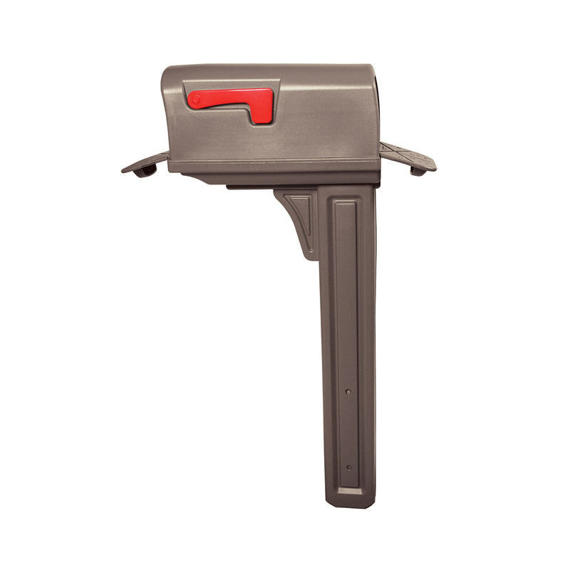 Architectural Mailboxes Classic Plastic Post Mount Mocha Double Door Mailbox