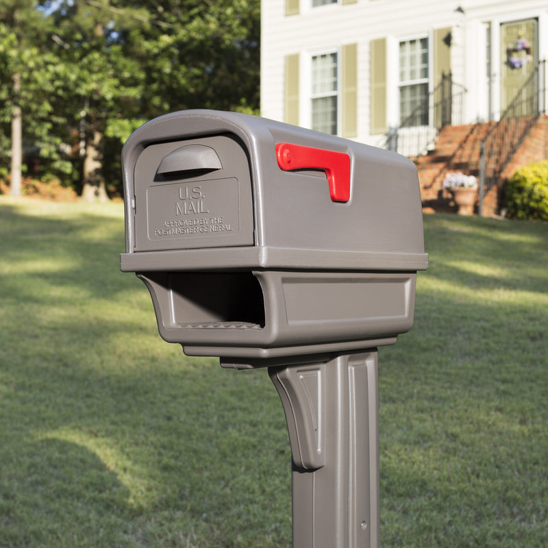 Architectural Mailboxes Gentry T3 Plastic Post Mount Mocha Mailbox