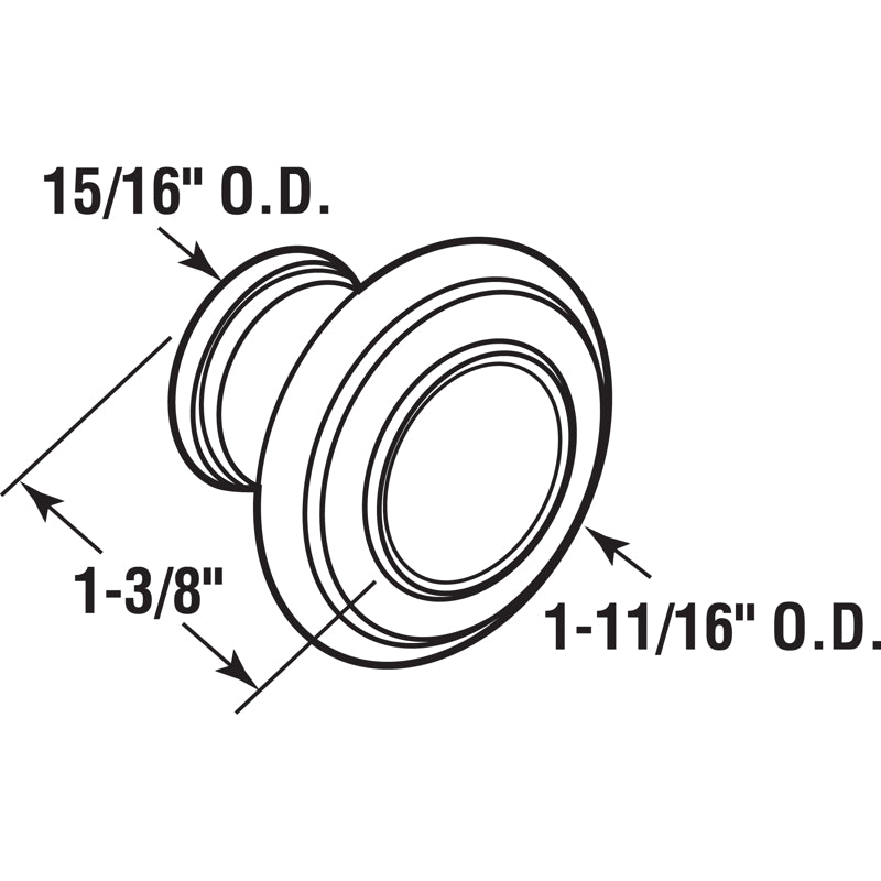 Prime-Line 1-11/16 in. D X 1.69 in. L Satin Silver Metal Bi-Fold Door Knob