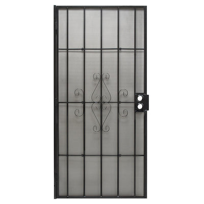 Precision 81-3/4 in. H X 36 in. W Regal Black Steel Security Door
