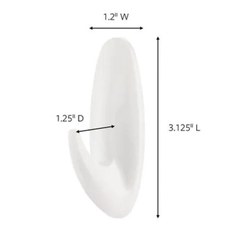 3M Command Medium Plastic Designer Hooks 3.13 in. L 6 pk