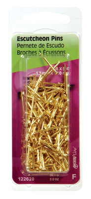 HILLMAN 18 Ga. X 3/4 in. L Brass Escutcheon Pins 2 oz