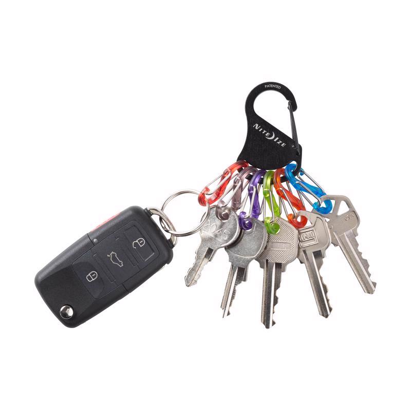 Nite Ize KeyRack 2 in. D Stainless Steel Black Carabiner Carabiner Key Chain