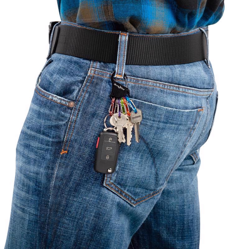 Nite Ize KeyRack 2 in. D Stainless Steel Black Carabiner Carabiner Key Chain