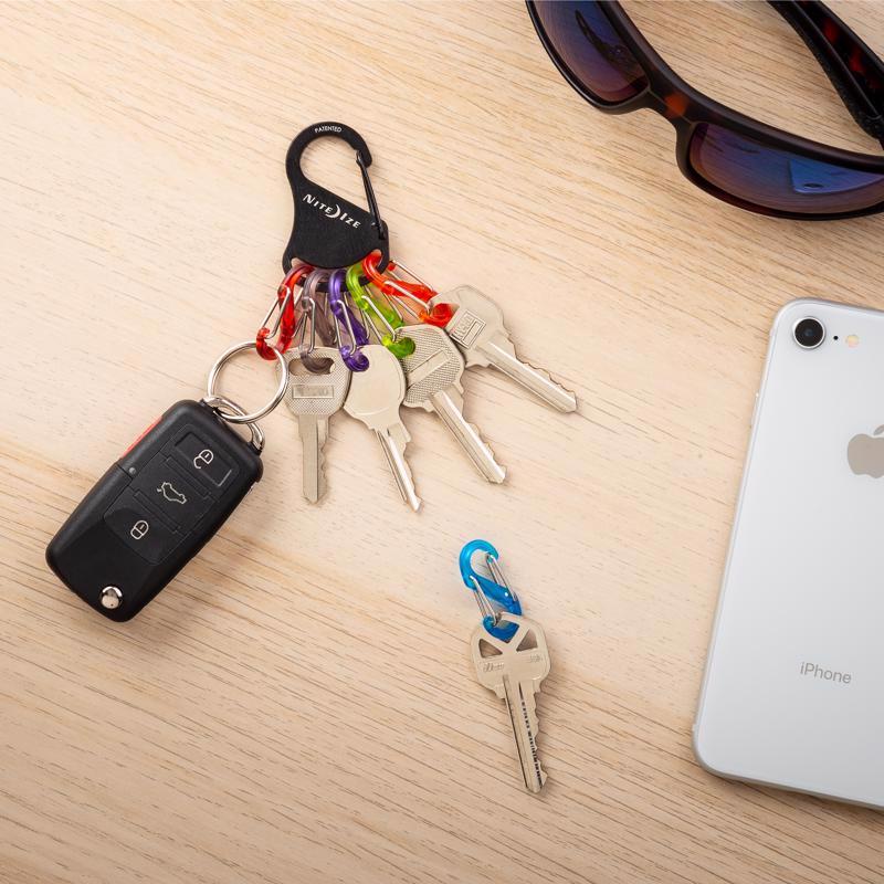 Nite Ize KeyRack 2 in. D Stainless Steel Black Carabiner Carabiner Key Chain