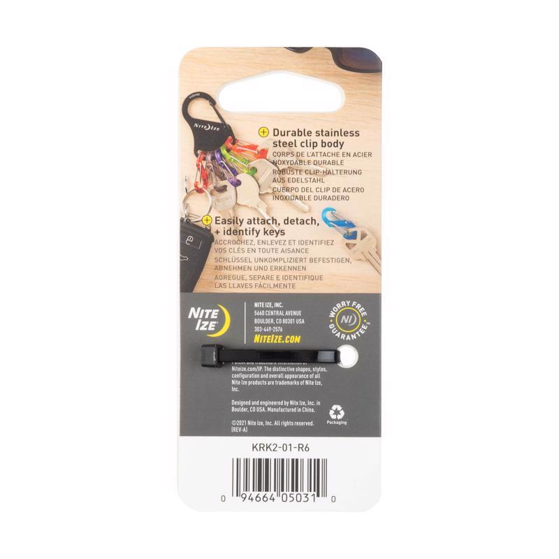 Nite Ize KeyRack 2 in. D Stainless Steel Black Carabiner Carabiner Key Chain