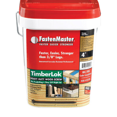 FastenMaster TimberLok No. 10 X 4 in. L Hex Epoxy Coarse Wood Screws 250 pk