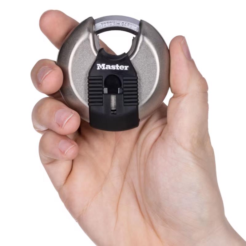 Master Lock Magnum 1-1/2 in. H X 2-3/4 in. W Stainless Steel Ball Bearing Locking Shrouded Padlock