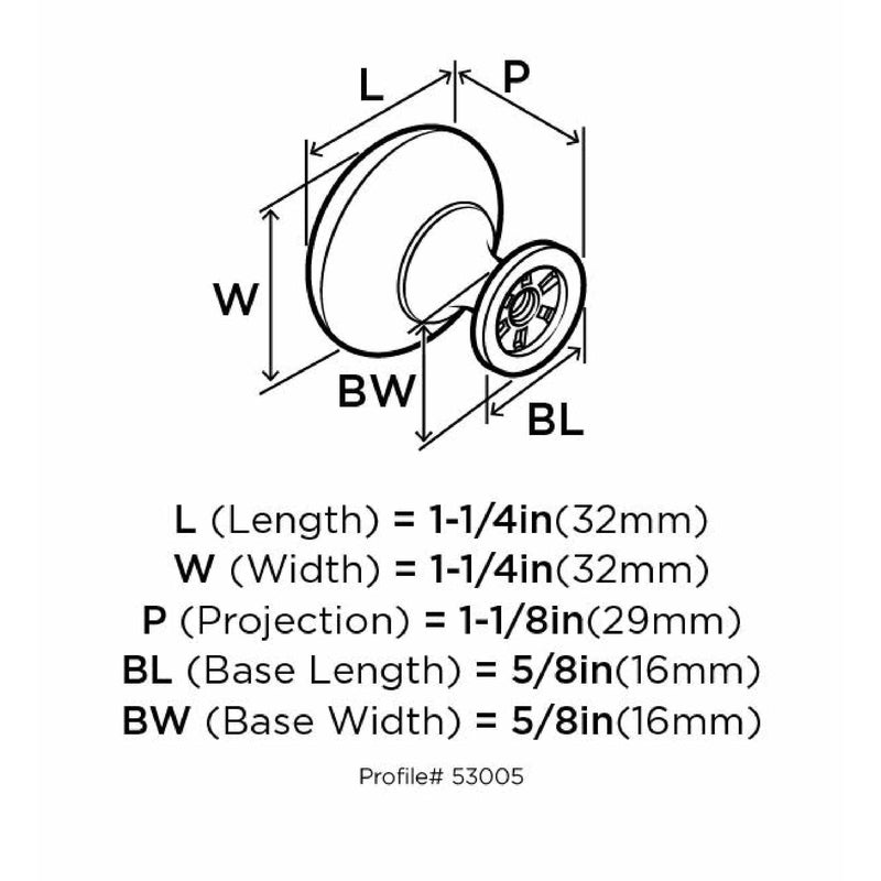Amerock Allison Value Round Cabinet Knob 1-1/4 in. D 1-1/8 in. Satin Nickel 10 pk
