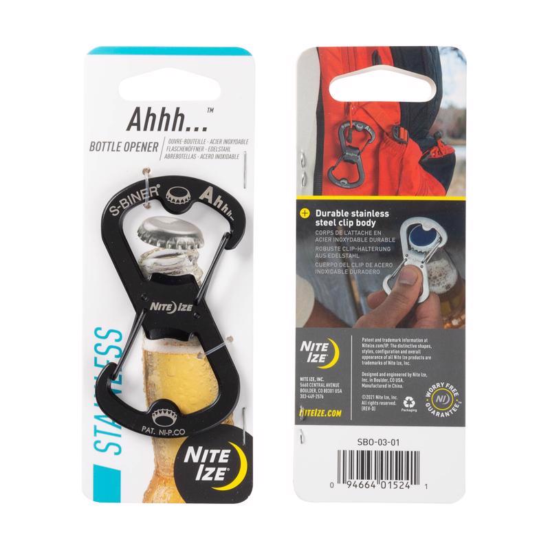 Nite Ize S-Biner 2 in. D Stainless Steel Black Carabiner Key Holder