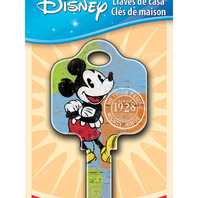 HILLMAN Disney Mickey Mouse 1928 House Key Blank 68 SC1 Single For Schlage Locks
