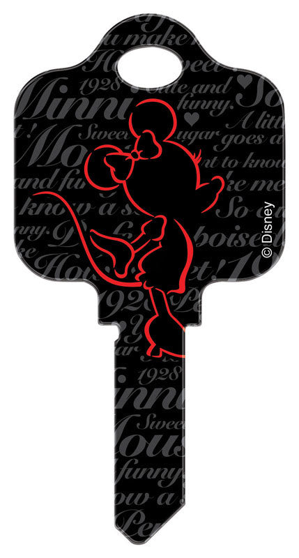 HILLMAN Disney Minnie Mouse - Signature House Key Blank 68 SC1 Single For Schlage Locks