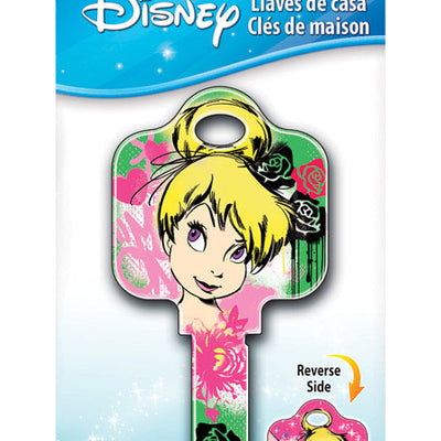 HILLMAN Disney Tinkerbell Fairy with Roses House Key Blank 68 SC1 Single For Schlage Locks