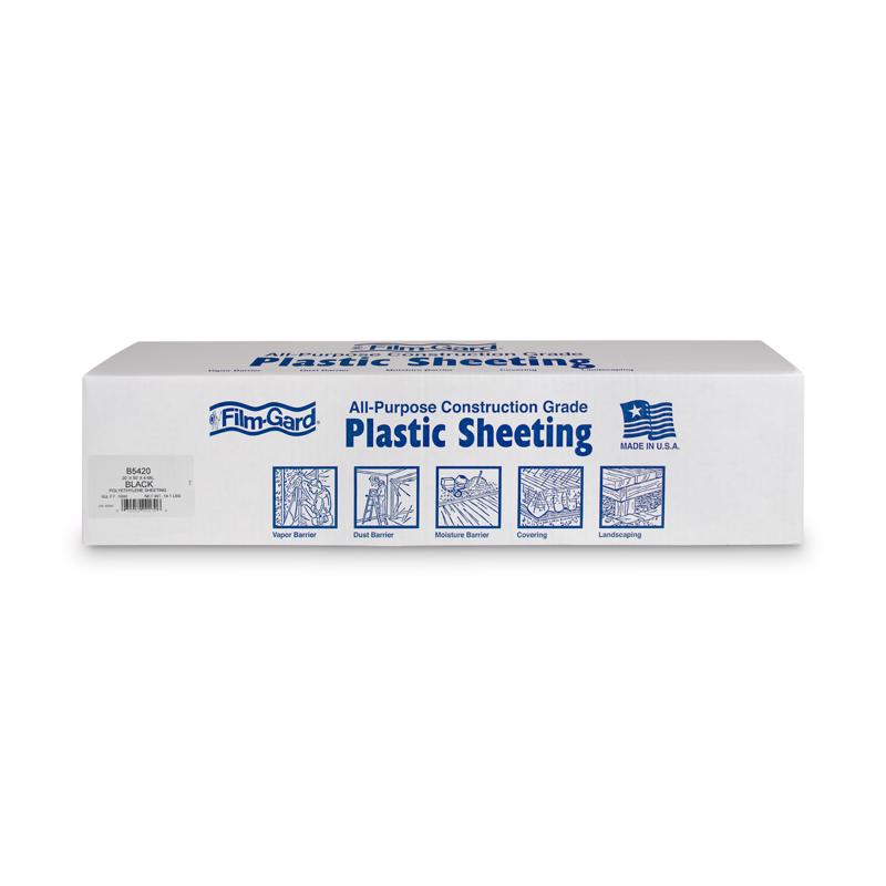 Film-Gard Plastic Sheeting 4 mil X 20 ft. W X 50 ft. L Polyethylene Black