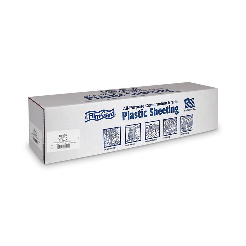 Film-Gard Plastic Sheeting 4 mil X 20 ft. W X 50 ft. L Polyethylene Black