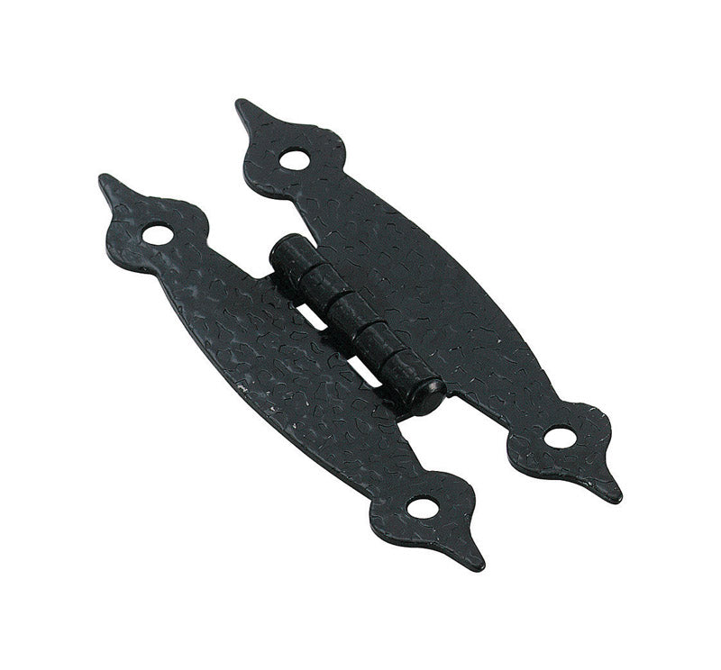 Amerock 1-1/2 in. W X 3-1/2 in. L Black Steel Cabinet Hinge