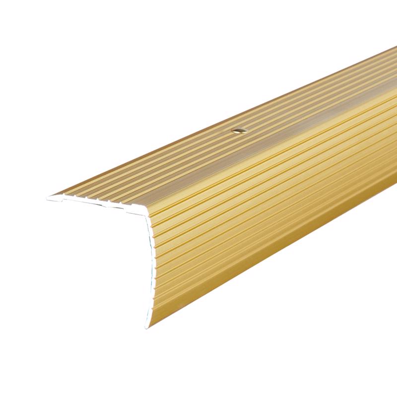 M-D Building Products 1.125 in. H X 1.125 in. W X 72 in. L Satin Brass Aluminum Stair Edge