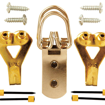 OOK Brass-Plated Professional Picture Hanging Set 50 lb 12 pk