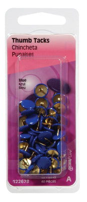 HILLMAN Blue Push Pins 40 pk