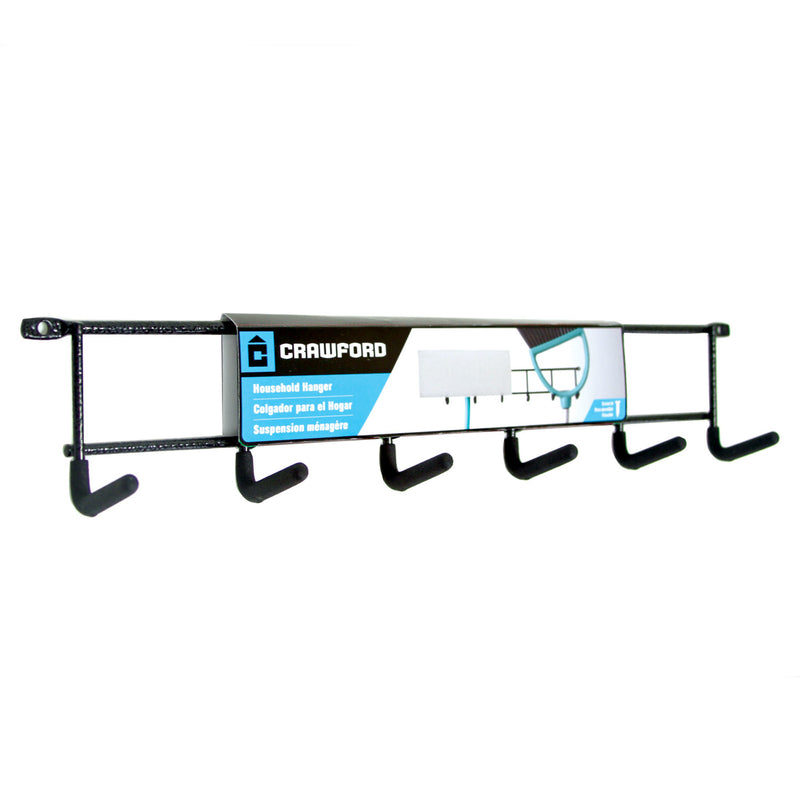 Crawford 16.5 in. L Zinc-Plated Black Steel Household Hanger Holder 15 lb. cap.