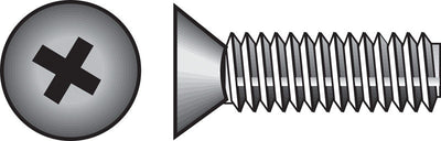 HILLMAN No. 10-24 Ga. X 3 in. L Phillips Flat Head Stainless Steel Machine Screws 50 pk