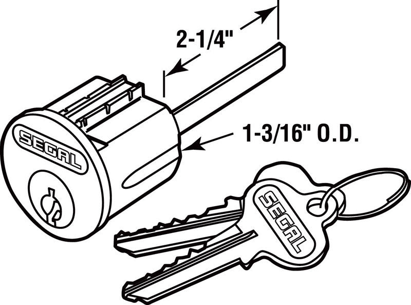 Prime-Line Segal Brushed Brass Solid Brass Segal Lock Cylinder Keyed Differently
