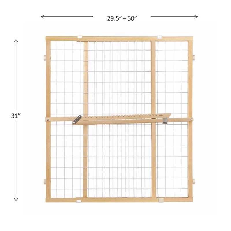 North States Gray 32 in. H X 29-1/2-50 in. W Wood Wire Mesh Gate