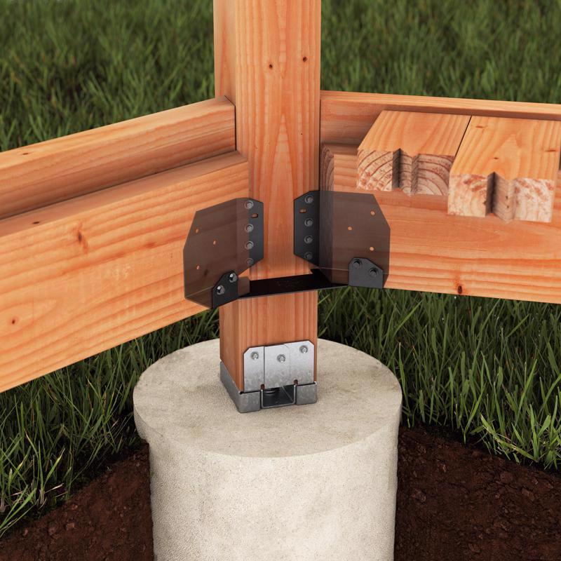 Simpson Strong-Tie ZMax 3.13 in. H X 5.5 in. W 14 Ga. Galvanized Steel Post Base