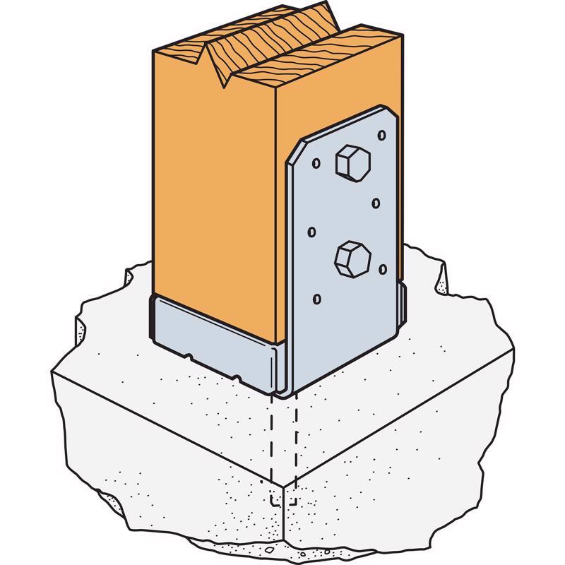 Simpson Strong-Tie ZMax 5.5 in. H X 3.56 in. W 16 Ga. Galvanized Steel Post Base