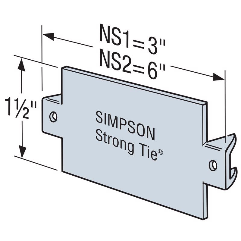 Simpson Strong-Tie 3 in. H X 0.4 in. W X 1.5 in. L Galvanized Steel Nail Stop