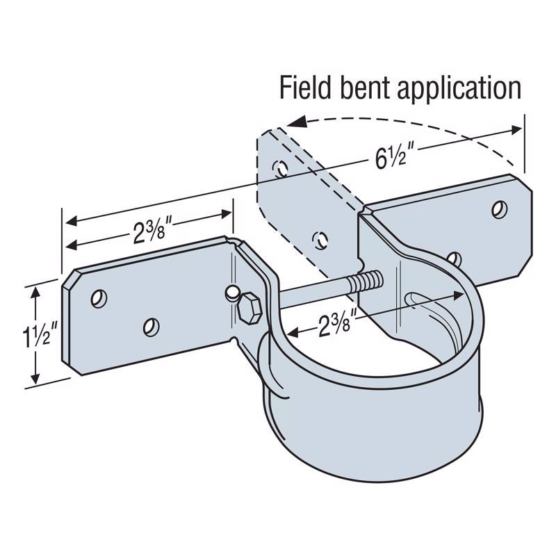 Simpson Strong-Tie ZMax 6.5 in. H X 2.25 in. W 12 Ga. Galvanized Steel Pipe Grip Tie