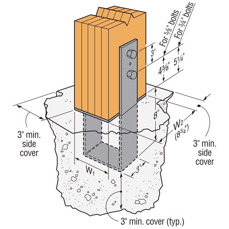 Simpson Strong-Tie 16.69 in. H X 3.94 in. W 7 Ga. Galvanized Steel Column Base