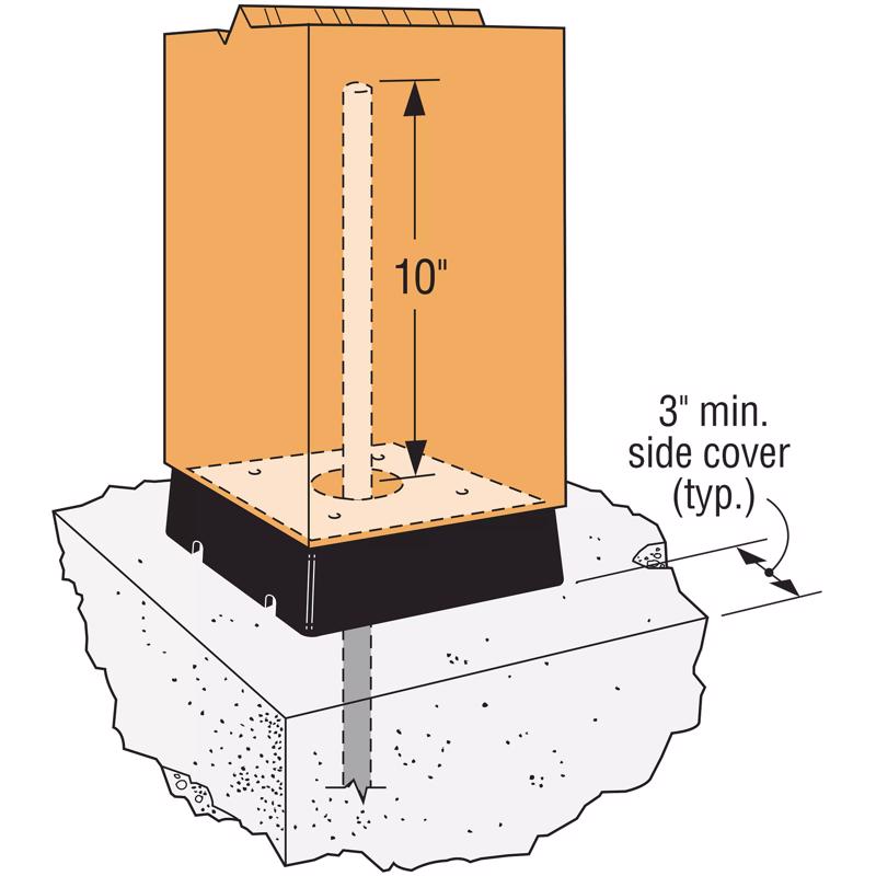 Simpson Strong-Tie 1 in. H X 3.25 in. W Plastic Composite Base