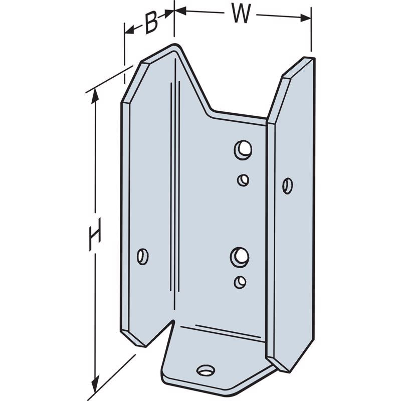 Simpson Strong-Tie ZMAX Silver Steel Fence Bracket 20 Ga. 3.412 in. L