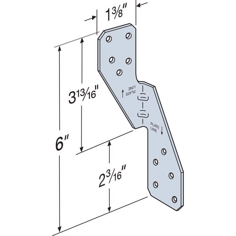 Simpson Strong-Tie 6 in. H X 1.69 in. W 18 Ga. Galvanized Steel Hurricane Tie