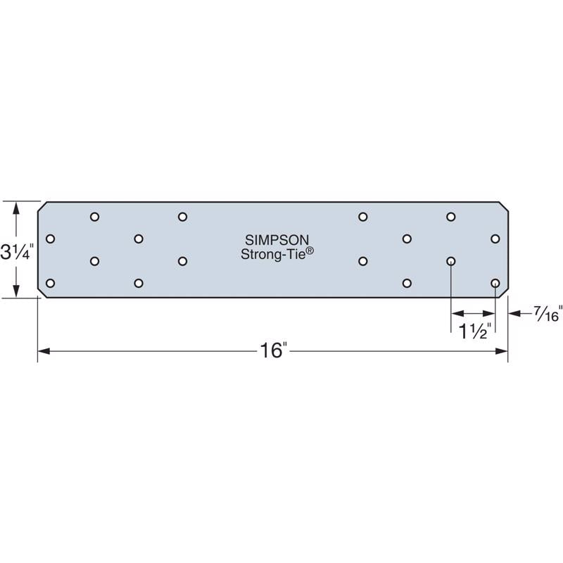 Simpson Strong-Tie ZMax 0.13 in. H X 3.25 in. W 12 Ga. Steel Strap