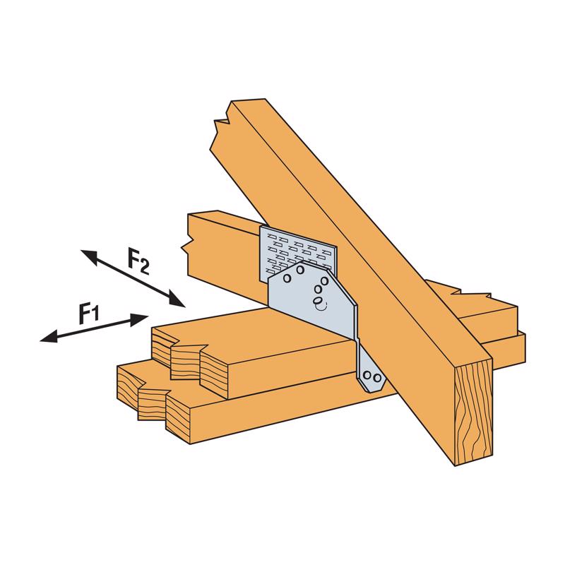 Simpson Strong-Tie 3.6 in. H X 2 in. W 18 Ga. Galvanized Steel Saddle Rafter Tie