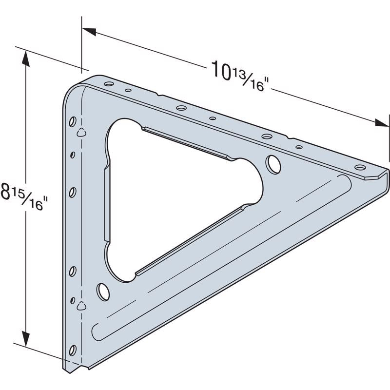 Simpson Strong-Tie Zinc Galvanized, G90 Silver Steel Bracket 16 Ga. 11 in. L