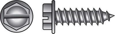 HILLMAN No. 6 Ga. X 1/2 in. L Slotted Hex Head Sheet Metal Screws 100 pk