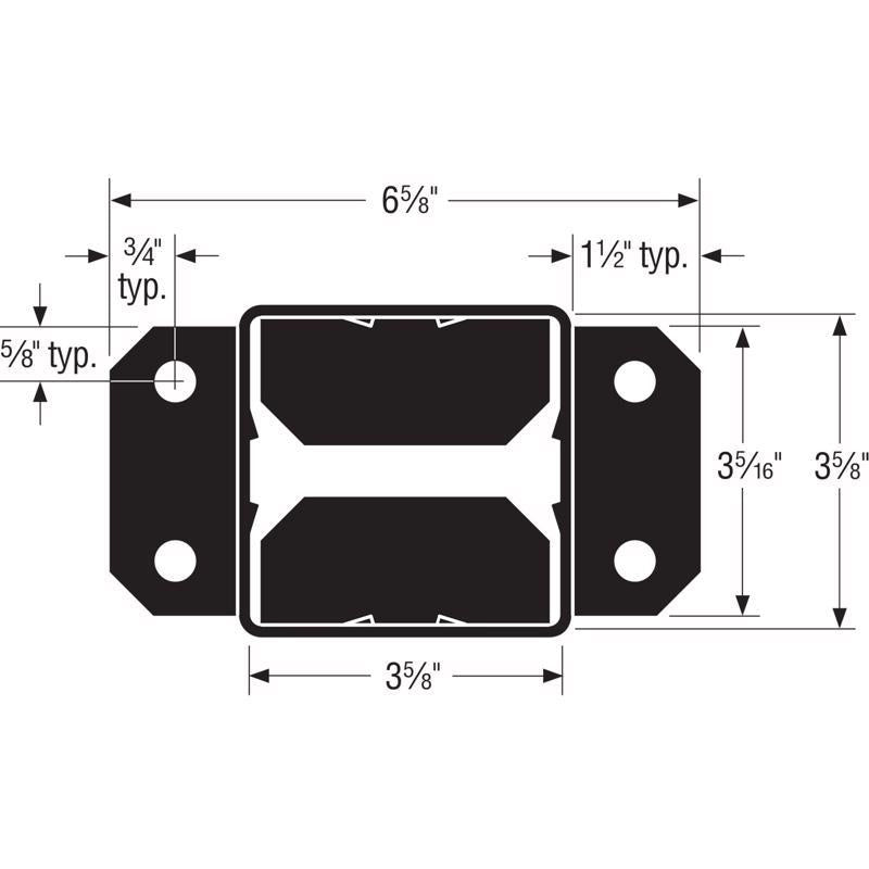 Simpson Strong-Tie 5.6 in. H X 3.83 in. W 12 Ga. Steel Ez Base