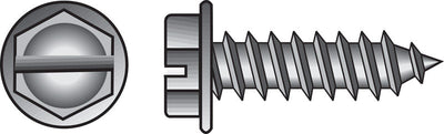 HILLMAN No. 8 Ga. X 1-1/2 in. L Slotted Hex Washer Head Sheet Metal Screws 100 pk