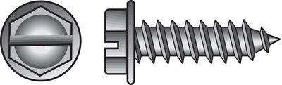HILLMAN No. 12 Ga. X 1-1/4 in. L Slotted Hex Head Sheet Metal Screws 100 pk
