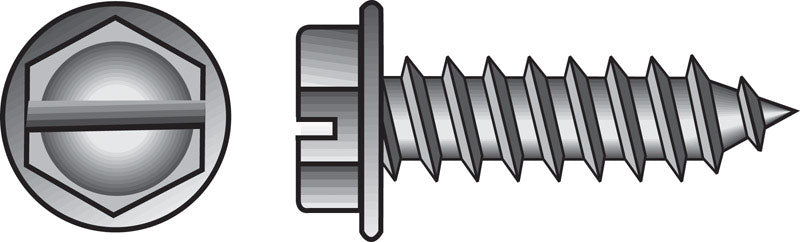 HILLMAN No. 12 Ga. X 1-1/2 in. L Slotted Hex Head Sheet Metal Screws 100 pk