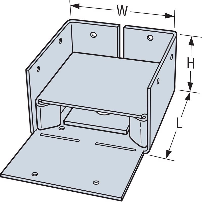 Simpson Strong-Tie ZMax 2.25 in. H X 3.56 in. W 16 Ga. Galvanized Steel Post Base