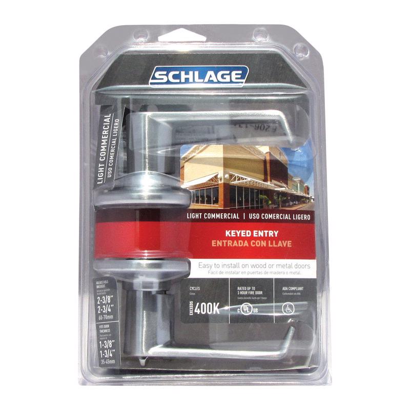 Schlage Elan Satin Chrome Entry Door Knob 1-3/4 in.