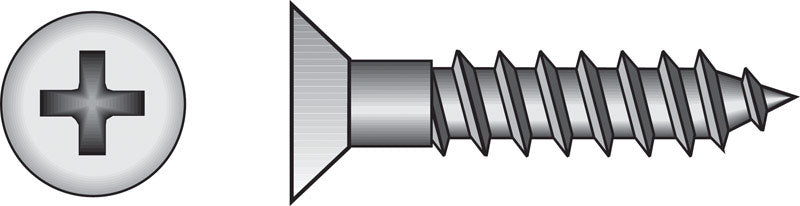 HILLMAN No. 6 Ga. X 1 in. L Phillips Zinc-Plated Coarse Wood Screws 100 pk